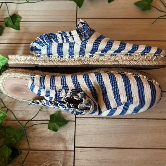 Kate spade espadrilles- flats  nautical beach worn but okay shape Vacation time! - Picture 8 of 8